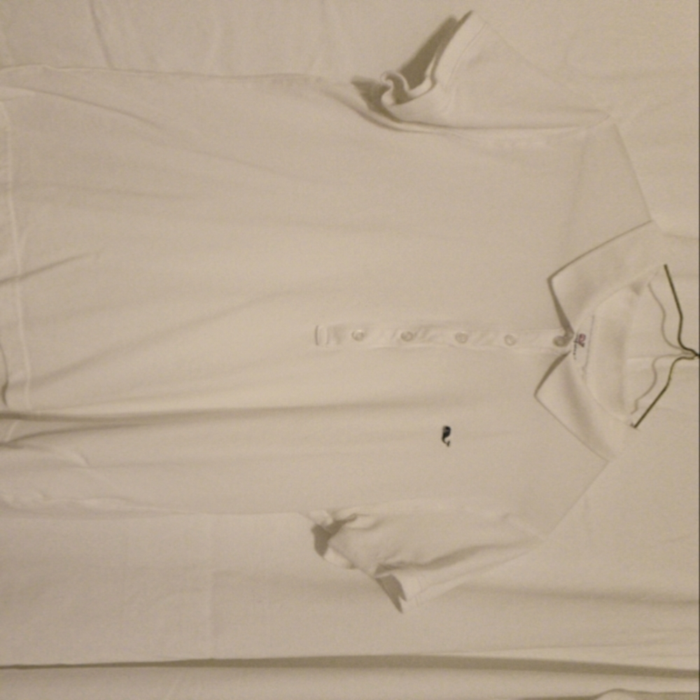 White polo sz L PTP is 20 inches